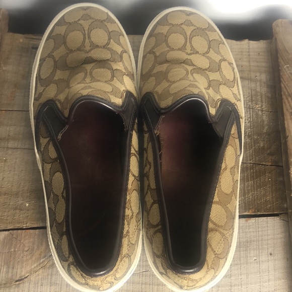 Coach Brown Chrissy Canvas Slip On Sneaker Shoe Sz 9.5B - Picture 3 of 8